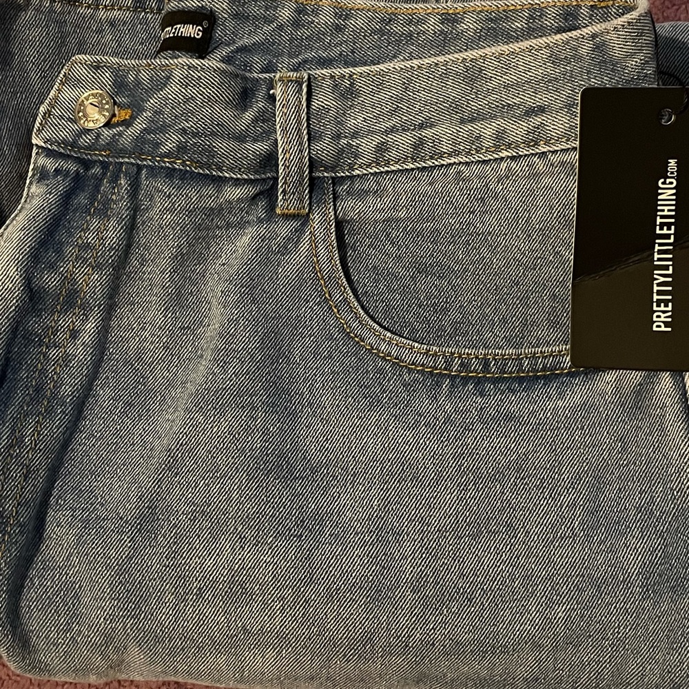 Mid Blue Wash Bum Split Boyfriend Jeans